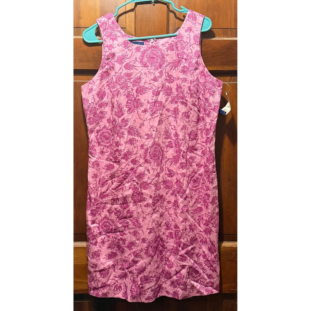 Charter Club Petite Pink Floral Cotton Sleeveless Shift Dress 14P NWT
